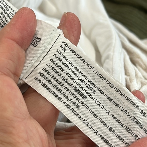 Abercrombie & Fitch Linen Blend Cut Out Strapless Striped Wide Leg Jumpsuit XLT - Picture 14 of 14